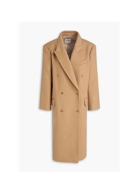 1h可退 香港直邮Sandro 女士 双排扣羊毛混纺毛毡大衣 SFPOU00678