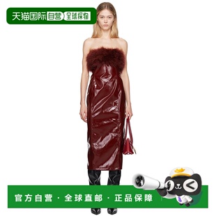 1h可退 香港直邮潮奢 Blumarine 蓝色情人 女士 酒红色 Marabou F