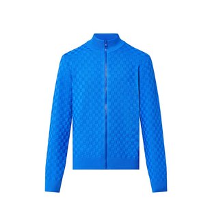 欧洲直邮Louis Vuitton路易威登男士 毛衣蓝色拉链保暖小众舒适
