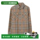 香港直邮burberry 男士 衬衫 1h可退 亚麻博柏利格子麻衬衫 棉麻