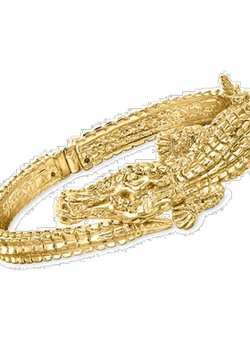 自营 Ross-Simons 意大利 18kt 黄金鳄鱼手镯 8 英寸 美国奥莱直