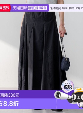 日本直邮23区 尼龙棉塔夫绸褶皱裙 [234613EW16649]百褶裙半身裙