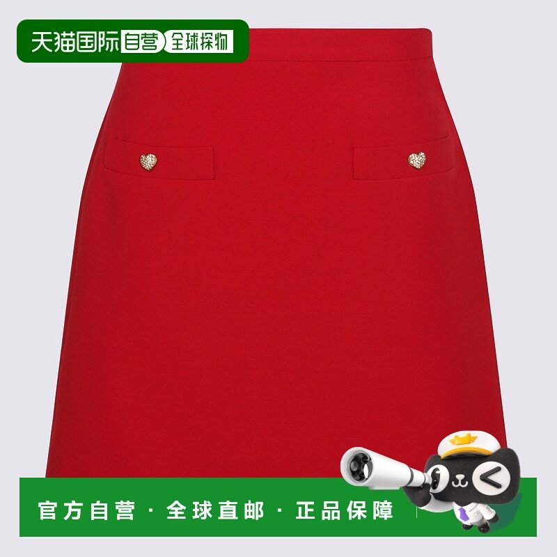 香港直邮VALENTINO 女士半身裙 7B3RACM21CFR9M AW2025 红色
