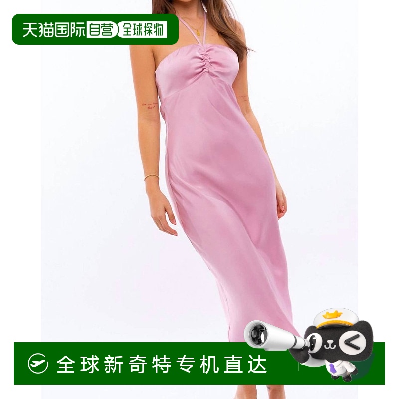 自营 le lis可爱的亮缎迷笛连衣裙，腮红 【美国奥莱】直发