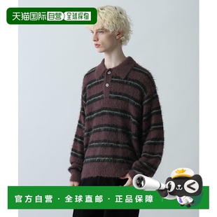 博主同款 宽松半拉链 表情感条纹针织POL 日本直邮HARE男装 1h可退