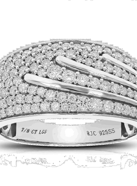 自营 vir jewels7/8 克拉圆形切割实验室培育钻石结婚戒指 109 颗