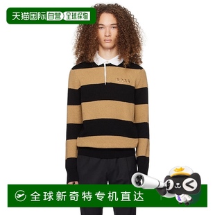 505060 黄褐色条纹 BOSS 波士 男士 香港直邮潮奢 Polo 黑色 衫