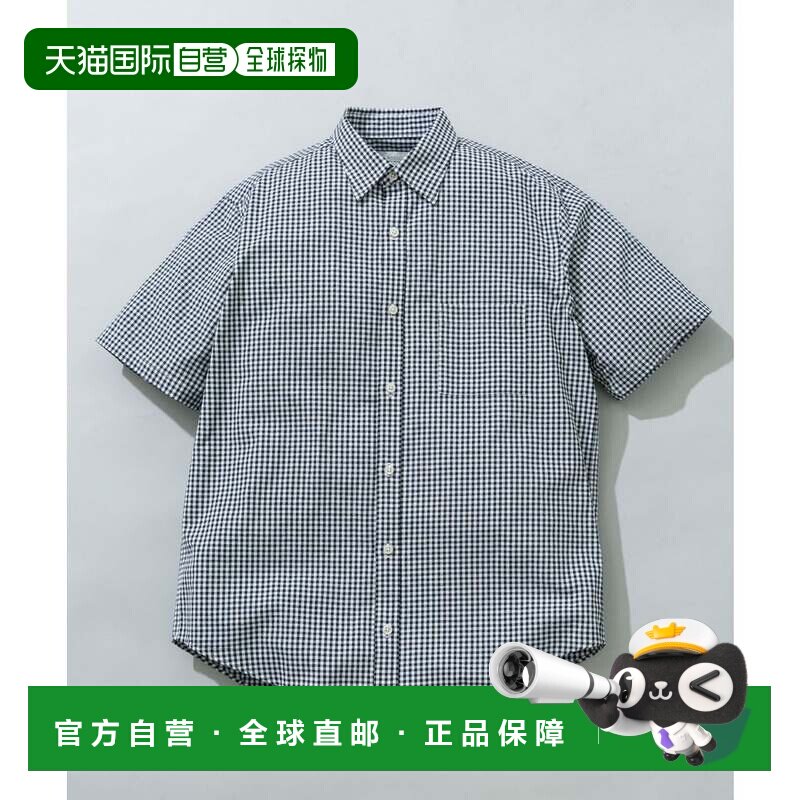 日本直邮URBAN RESEARCH 易护理可选XL码高性能亚麻短袖衬衫格纹