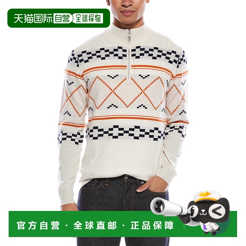 自营Brodie Cashmere Fairisle Wool & Cashmere-Blend 1/4-Zip M