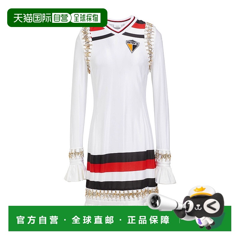 1h可退 香港直邮潮奢 Burberry 巴宝莉 女士 紧身连衣裙 white白