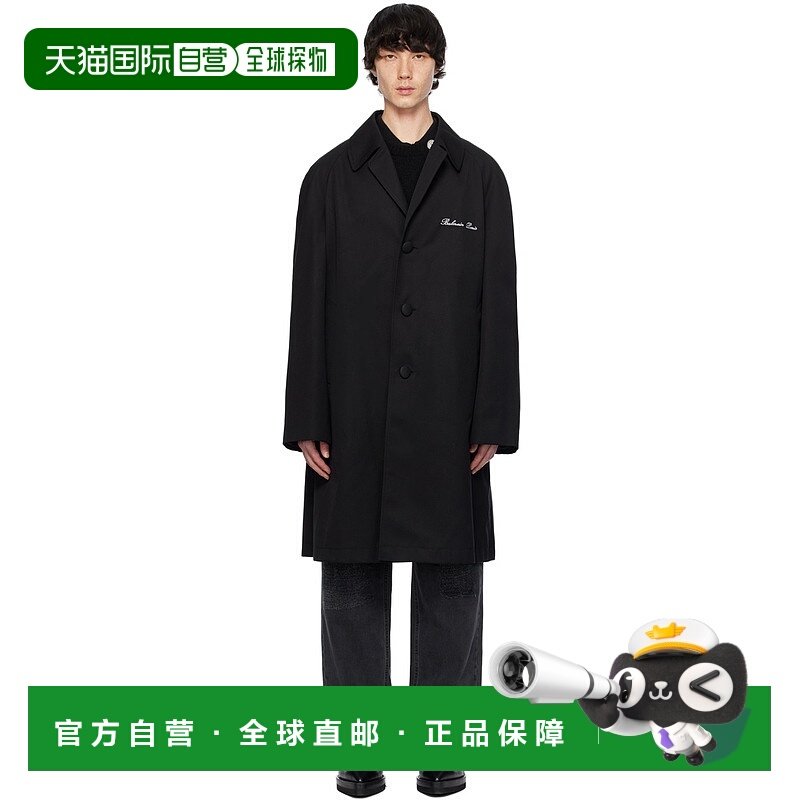 1h可退 香港直邮潮奢 Balmain 巴尔曼 男士 黑色刺绣大衣 CH1UE16
