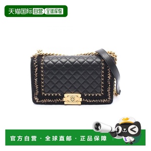 日本直邮中古Chanel香奈儿女包A级95新Le Chanel羊皮单肩包黑 Boy