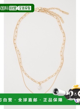 1h可退 日本直邮MOUSSY 女士 F/PEARL MIX CHAIN 双层叠戴珍珠链