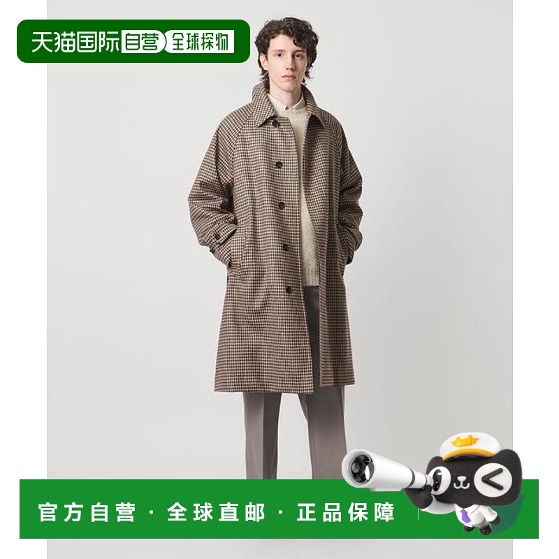 1h可退 日本直邮UNITED ARROWS 精纺呢格纹巴尔马肯大衣外套