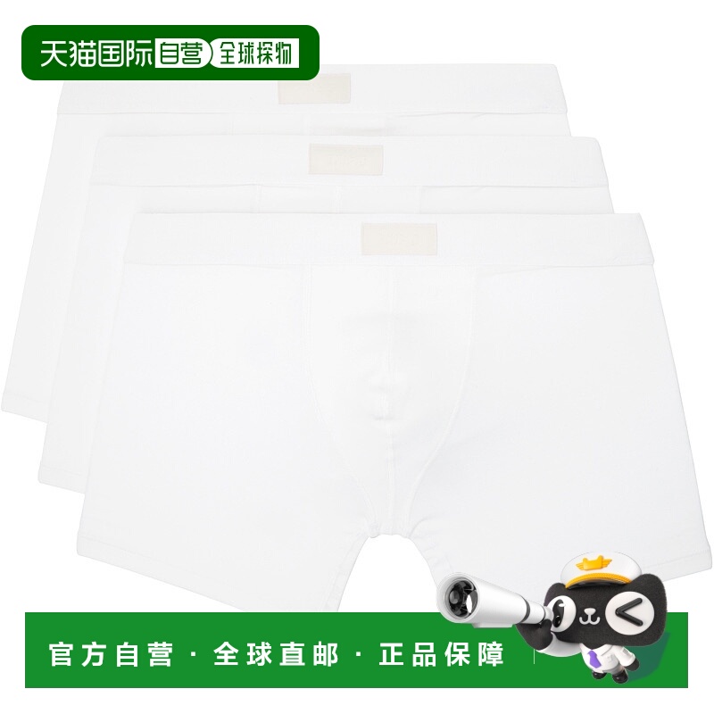 香港直邮潮奢 SKIMS 男士 三件装白色 Cotton 5