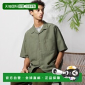 棉麻衬衫 日潮跑腿UNIQLO优衣库男女同款 短袖 57OLIVEXS477181