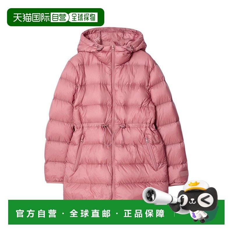 自营欧洲直邮Burberry/博柏丽 女士粉色锦纶绗缝徽标拉链连帽羽绒,女装/女士精品,羽绒服,淘宝优惠券,粉丝福利购,淘宝优惠卷