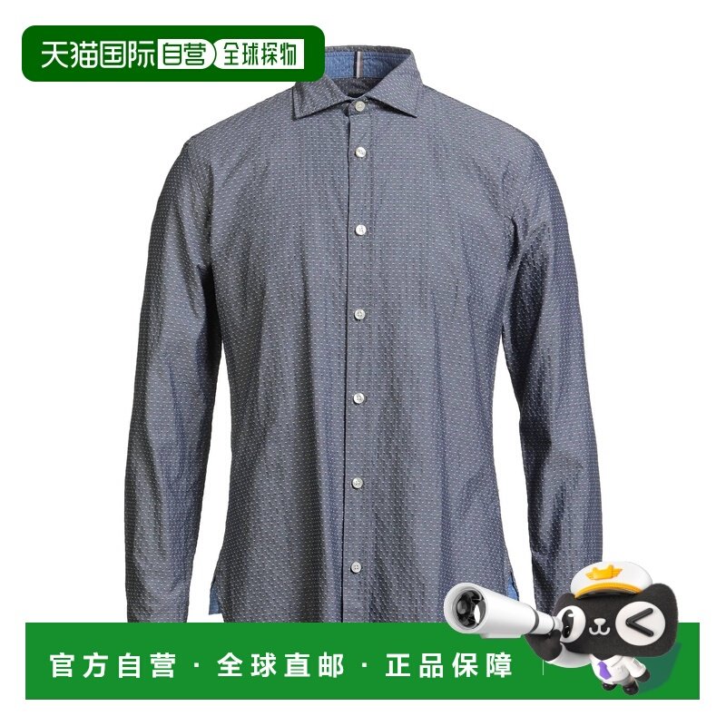 1h可退 香港直邮BOSS 波士 男士 花纹衬衫 blue蓝色 舒适时尚,男装,衬衫,淘宝优惠券,粉丝福利购,淘宝优惠卷