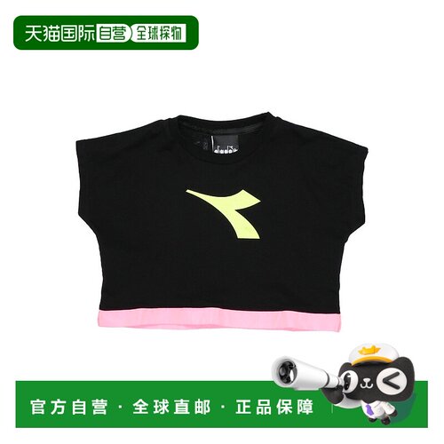 1h可退 香港直邮潮奢 Diadora 迪亚多纳 女童 T恤童装 black黑色