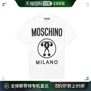 A0716 香港直邮MOSCHINO T恤 1001 女士白色棉质圆领短袖 0540