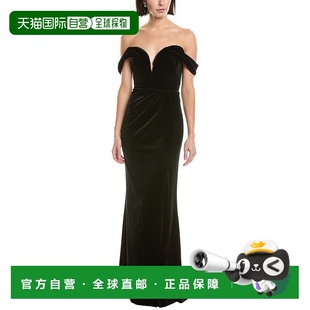 The Shoulder Velvet 自营Marchesa Dress Off Maxi blac Notte