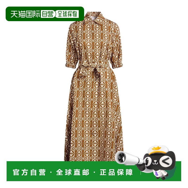 1h可退 香港直邮MaxMara 麦斯玛拉 女士 中长连衣裙 brown棕色 舒