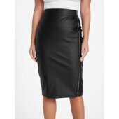 美国奥莱 直发 Loretta guess 仿皮半身裙 黑色