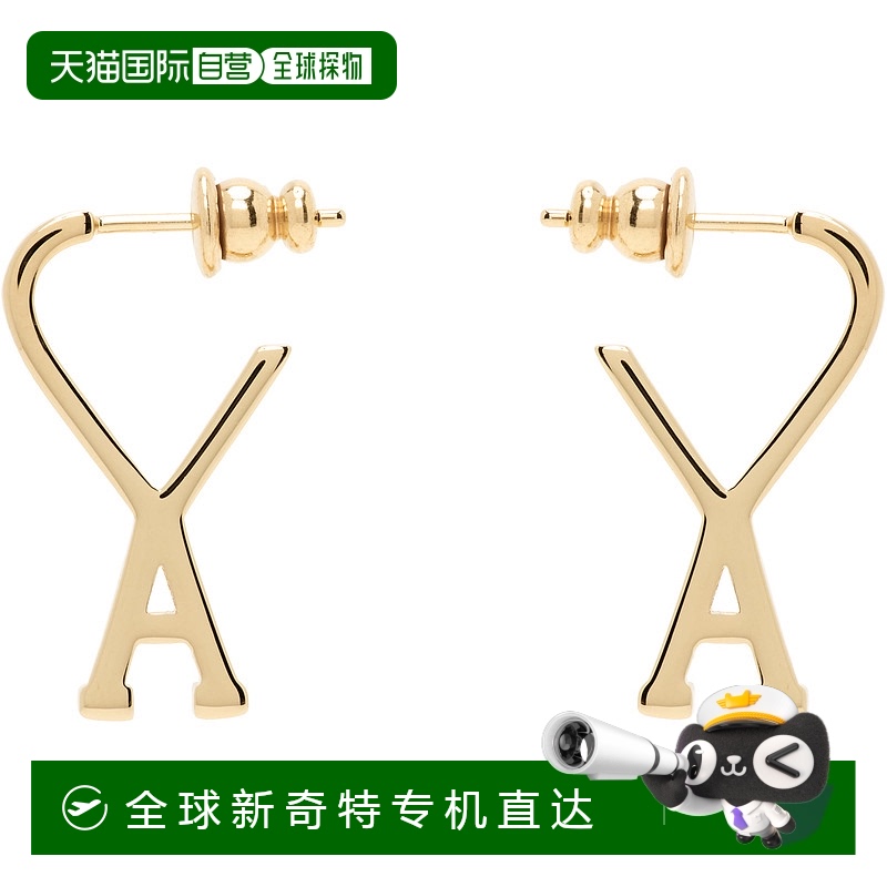 1小时内可退 香港直邮Ami Paris 女士 金色小号 Brass Ami de Coe