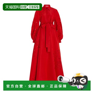 1h可退 香港直邮CAROLINA HERRERA 女士 刺绣真丝风衣礼服连衣裙