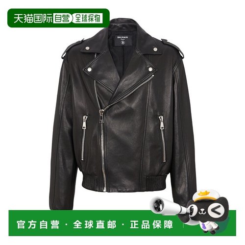 香港直邮Balmain 飞行员款式皮夹克 CH1TF595LC62长袖