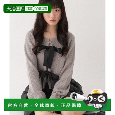 1h可退 日本直邮Heather 女装 宽松W缎带设计 针织开衫 645574