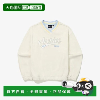 韩国直邮FILA Wheela 儿童长袖 T 恤 KQC FK2POG3402F-CRM 校队标