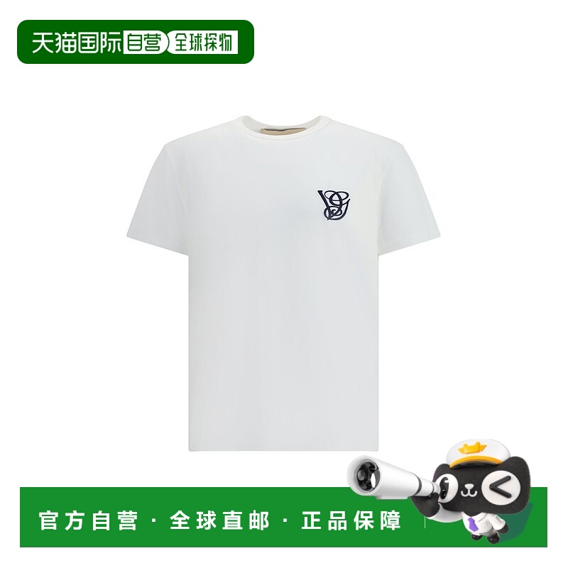 香港直邮valentino 华伦天奴 男士 標誌刺繡圓領 T 卹 7V3MG10VB2
