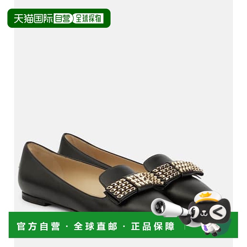 香港直邮Jimmy Choo 周仰杰 女士 Gala 精饰皮质芭蕾舞鞋