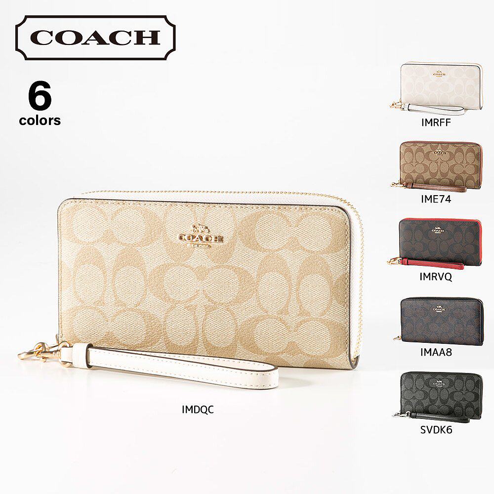 日本直邮 COACH 长钱包签名手风琴圆形腕带 C4452