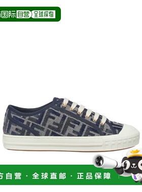 1h可退 香港直邮Fendi DominoFF牛仔布低帮休闲鞋 8E8325AKXO