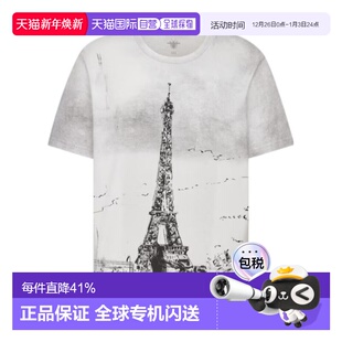 Women迪奥经典 香港直邮DIOR T恤 徽标短袖 亚麻 24FW