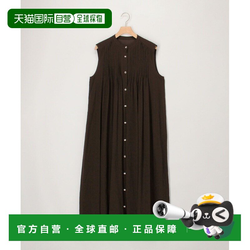 1h可退 日本直邮MICO COULIER 女装 麻感雪纺钉褶连衣裙 60818407