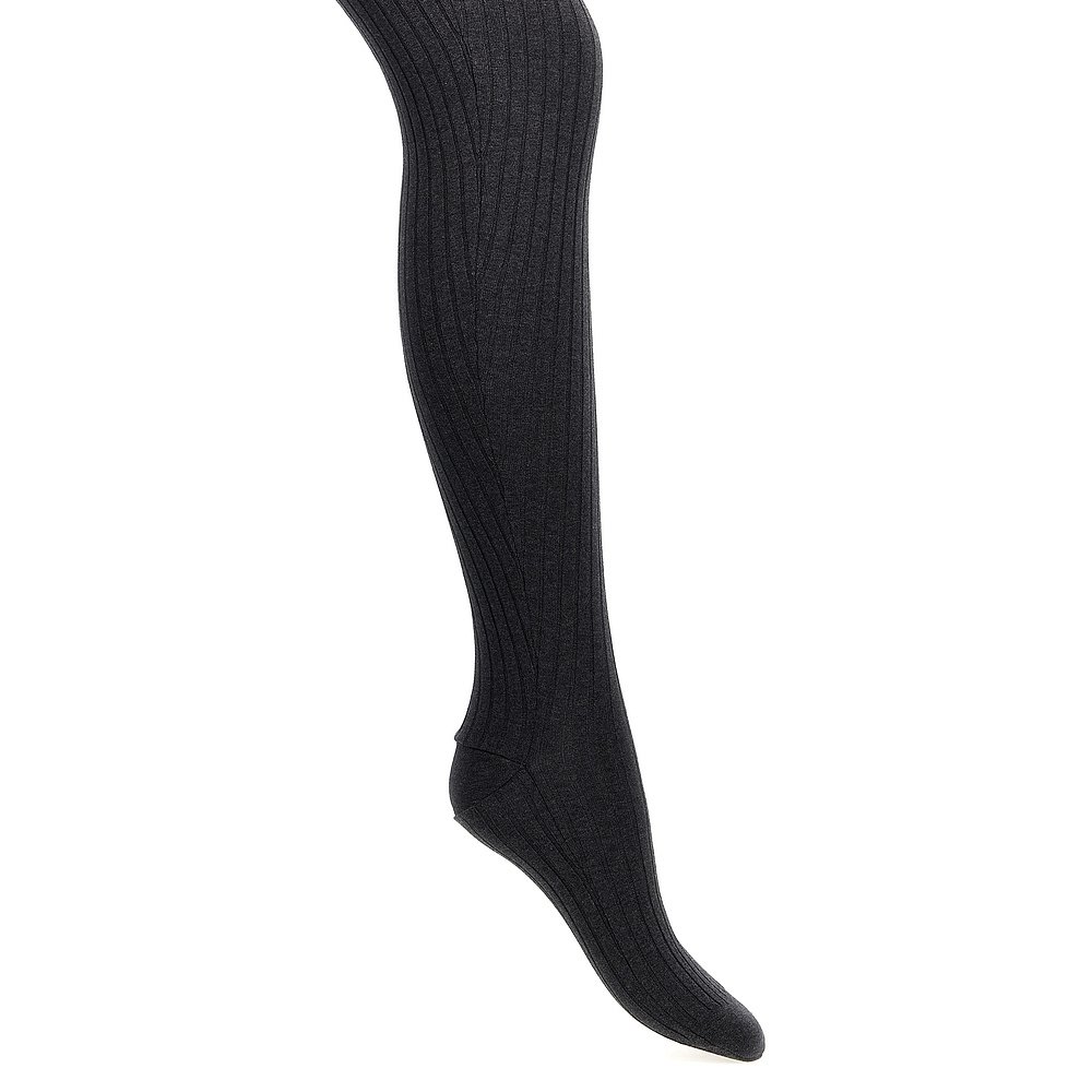 PRADA 女士袜子 66575SHAO16SUF0480 SS2025 黑色 Ribbed tights