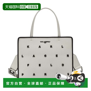 自营karl lagerfeldMaybelle Satchel - white/black 美国奥莱直