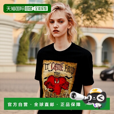 自营 gildanLooney Tunes The Depths 短袖成人 T 恤/T 恤 - 黑色