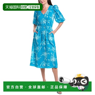 自营 ro's garden玫瑰园奈拉褶皱长裙-蓝色 美国奥莱直发连衣裙