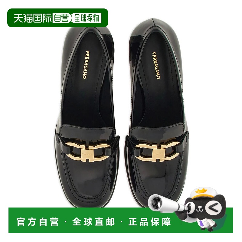 自营 salvatore ferragamo菲拉格慕60Mm Gancini扣漆皮高跟鞋-黑