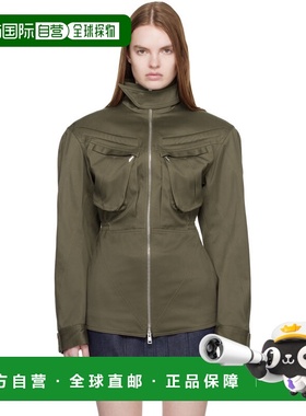 1h可退 香港直邮Mugler 穆勒 女士 绿色 Tailored Cotton 夹克 25