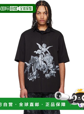 1h可退 香港直邮潮奢 off-white 男士 黑色 Putti Poplin 衬衫 OM