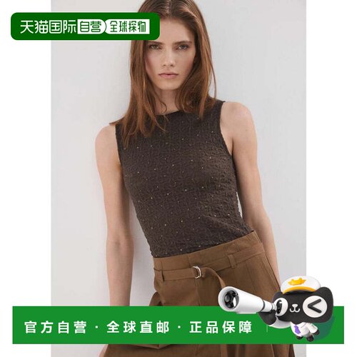 日本直邮MANGO 上衣 PATI 深棕色女装