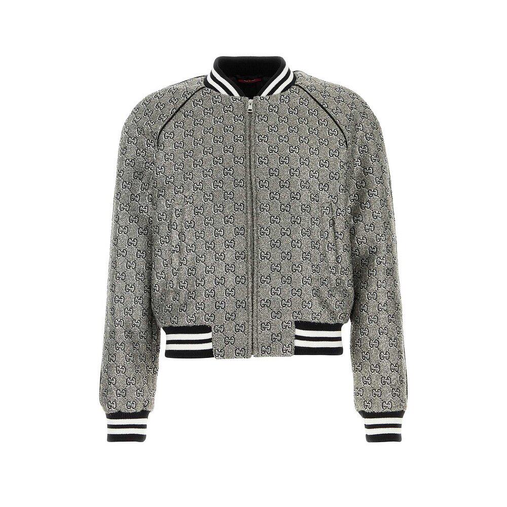 GUCCI 男士夹克 813282ZARWY1098 SS2025 灰色 长袖休闲夹克