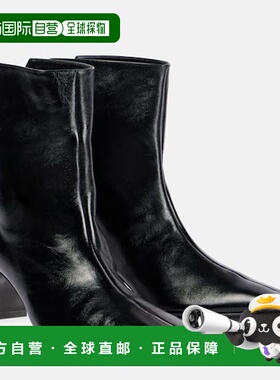 1h可退 香港直邮KHAITE 女士 Ona 55 皮质短靴 black黑色 舒适时