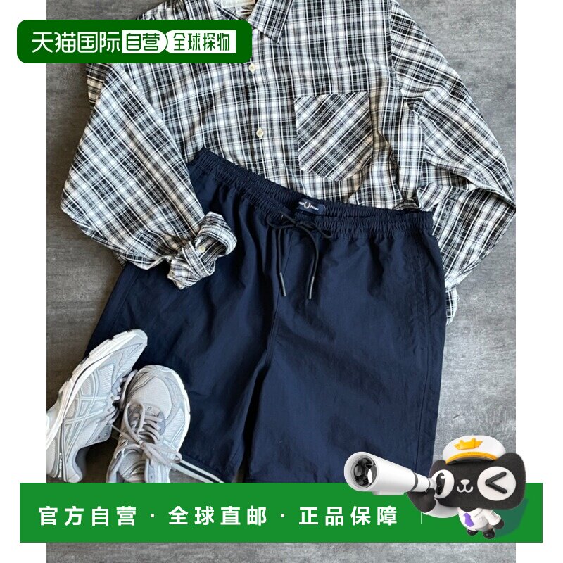 日本直邮FRED PERRY 男女同款 舒适宽松泳裤 网眼侧边速干短裤 10图片