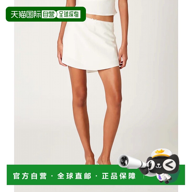 自营niaPull On Flowy Mini Skort In White - white 美国奥莱直